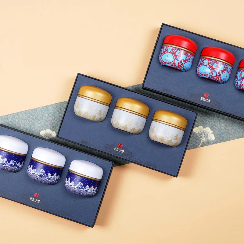 Коробка для черного чая и зеленого 3 шт./компл. влагостойкая герметичная жестяная