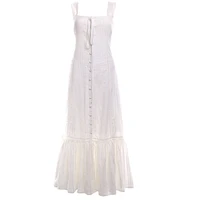 summer women boho spaghetti strap holiday beach dresses casual loose long maxi solid dress white