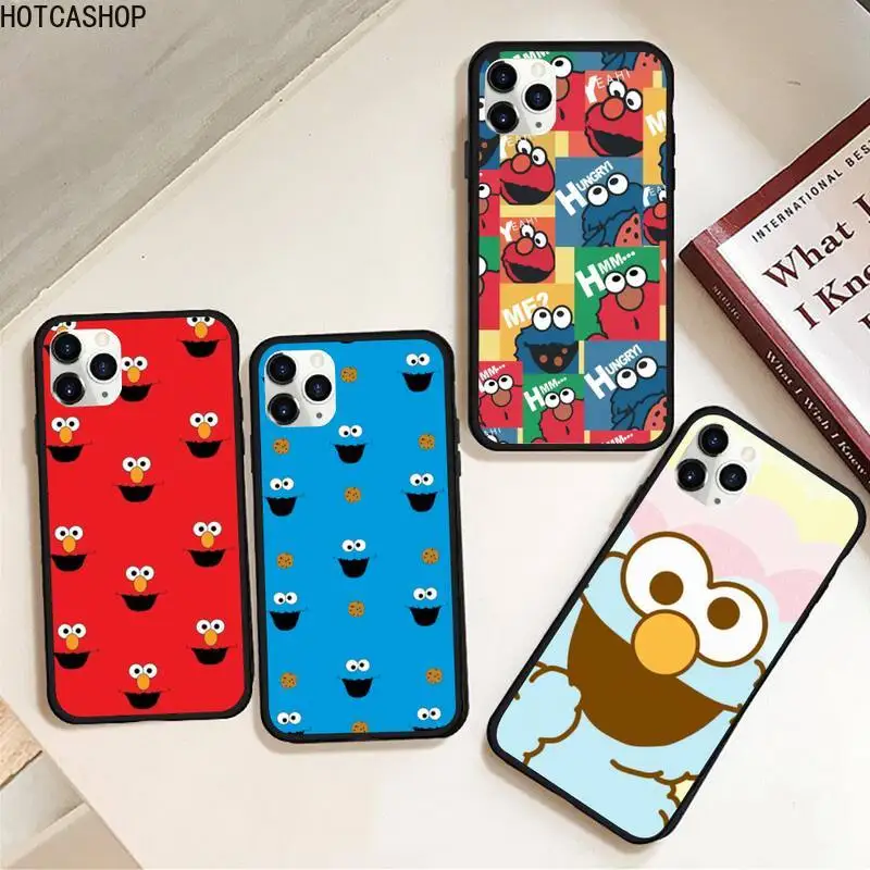 

kaw ELMO Cookie Couple Phone Case Rubber for iPhone 12 pro max mini 11 pro XS MAX 8 7 6 6S Plus X 5S SE 2020 XR case