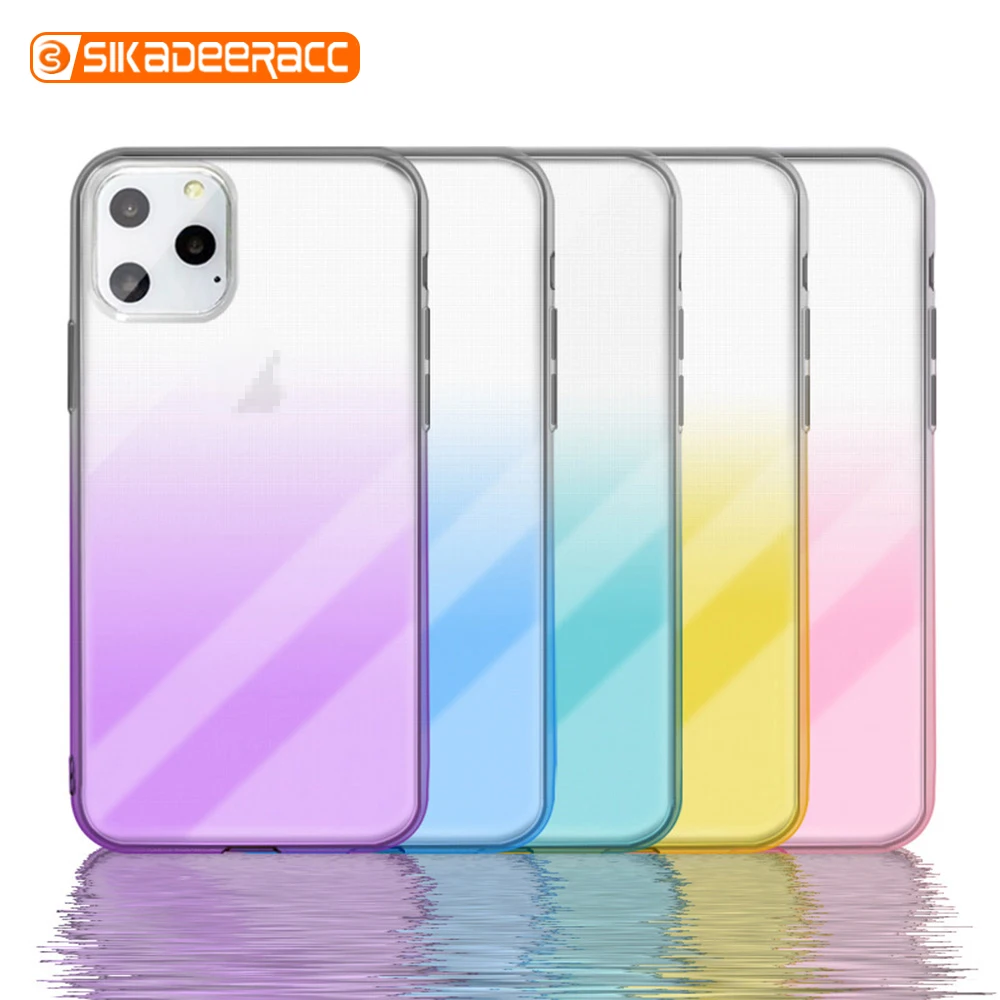 Gradient Phone Case For iPhone 11 Pro 6 6s 7 8 Plus X XR XS Max TPU Transparent Soft Shell Anti Fingerprint Portable Rope Hole |