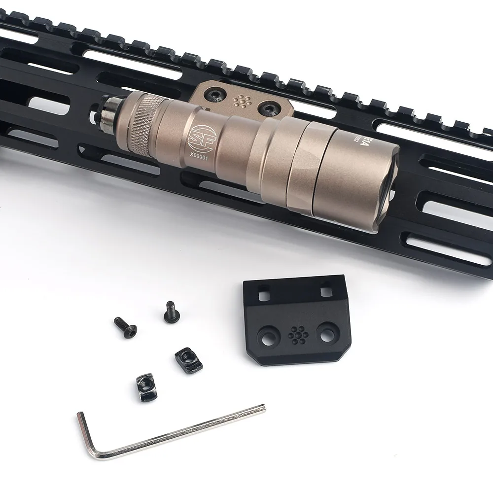 

WADSN Tactical M-LOK/KEYMOD Rail Offset Mount Airsfot M300 M600 Flashlight Mount Hunting Scout Light Base Rifle Gun Accessories