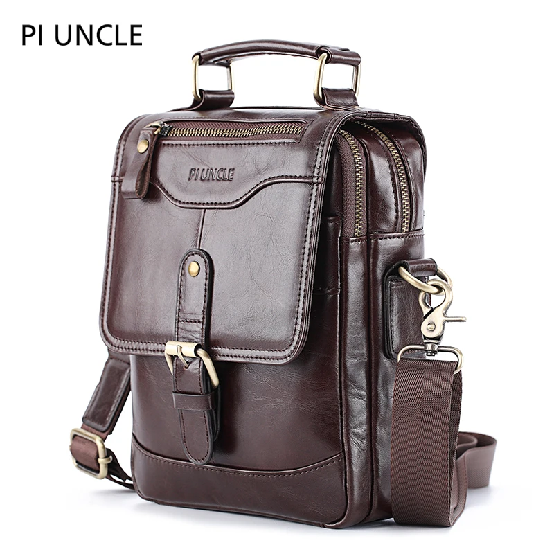 Мужская сумка Кроссбоди из натуральной кожи маленькая мессенджер коровьей