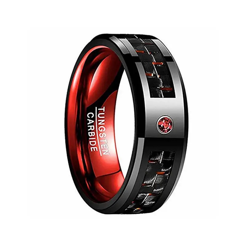 

Men's Women's Couple teens Titanium steel ring red purple green two-color vacuum plating fashion jewelry 2020 trend finger-ring