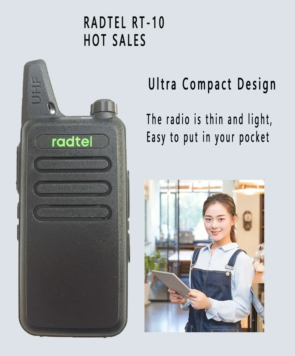 Radtel RT 10 мини иди и болтай Walkie Talkie “иди PMR 446 Перезаряжаемые лицензии Бесплатная FRS