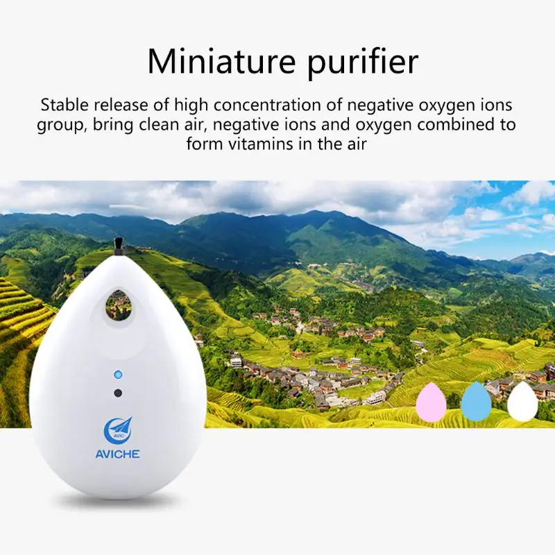 

Mini Portable Air Purifier Wearable Necklace Air Freshener Ionizer Negative Ion Generato