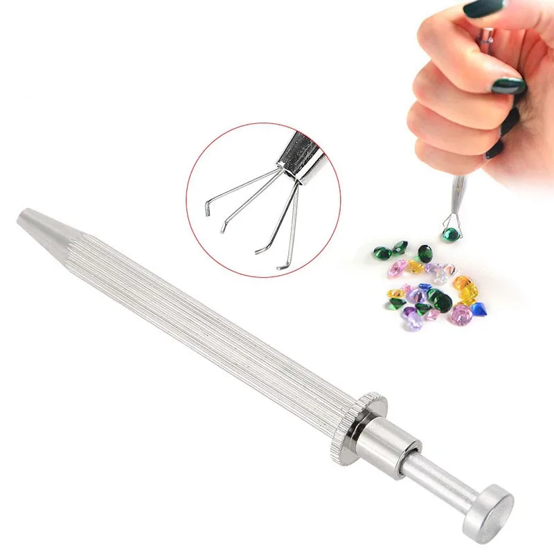 

Professional Jewelry Holder Pick-up Tool Diamond Gems Prong Holder Tweezers Catcher Grabbers with 4 Claws Jewelry Making Tool