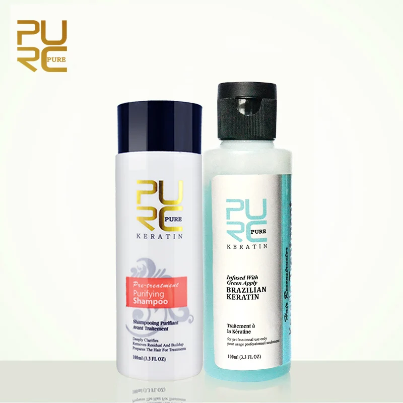 Восстановление волос 3.7% ароматом яблока Кератиновое лечение выпрямить мягких