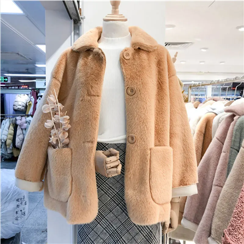 Осенне-зимняя куртка из искусственного меха норки пальто женские короткие