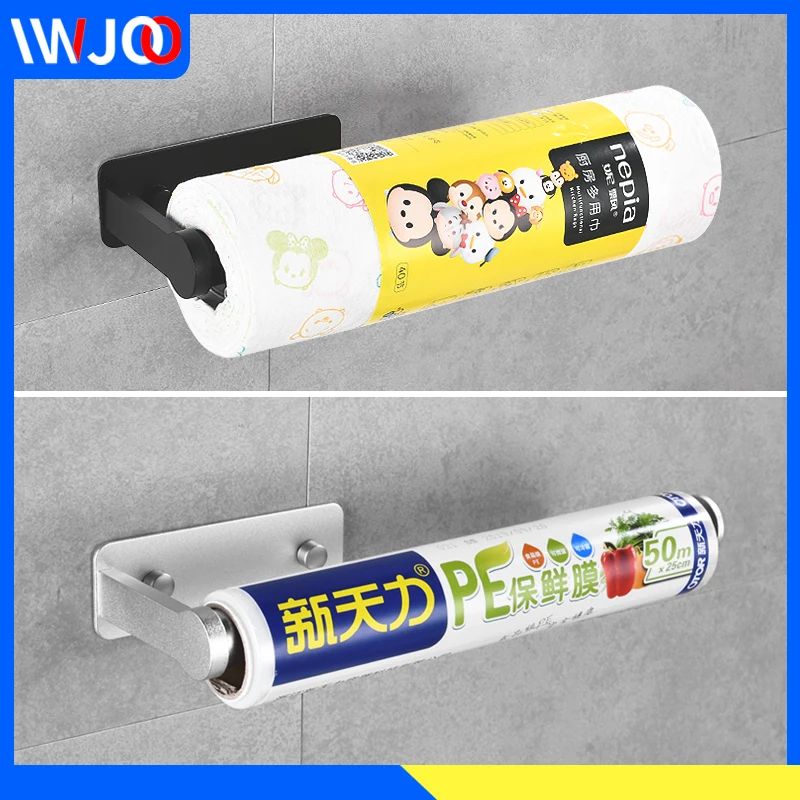 

Кухонный бумажный держатель Вешалка рулон ткани полотенцесушитель вертикальный. Настенный держатель для ванной комнаты черный алюминиевы...