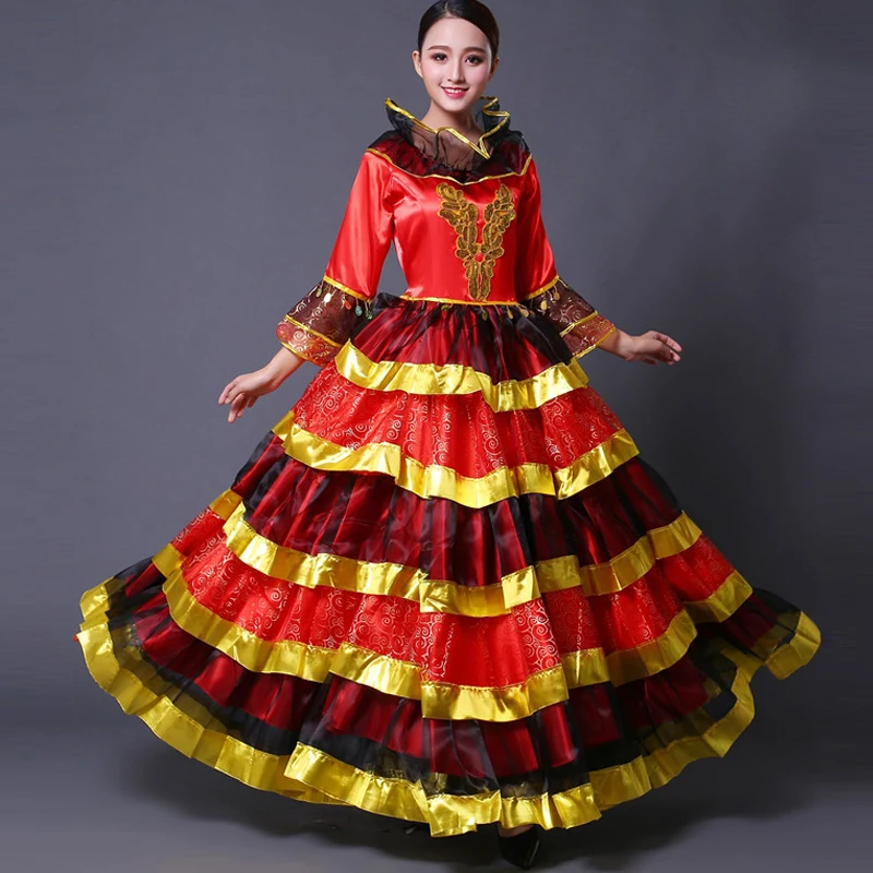 Женское испанское платье юбка для фламенко танцевальный костюм испанская