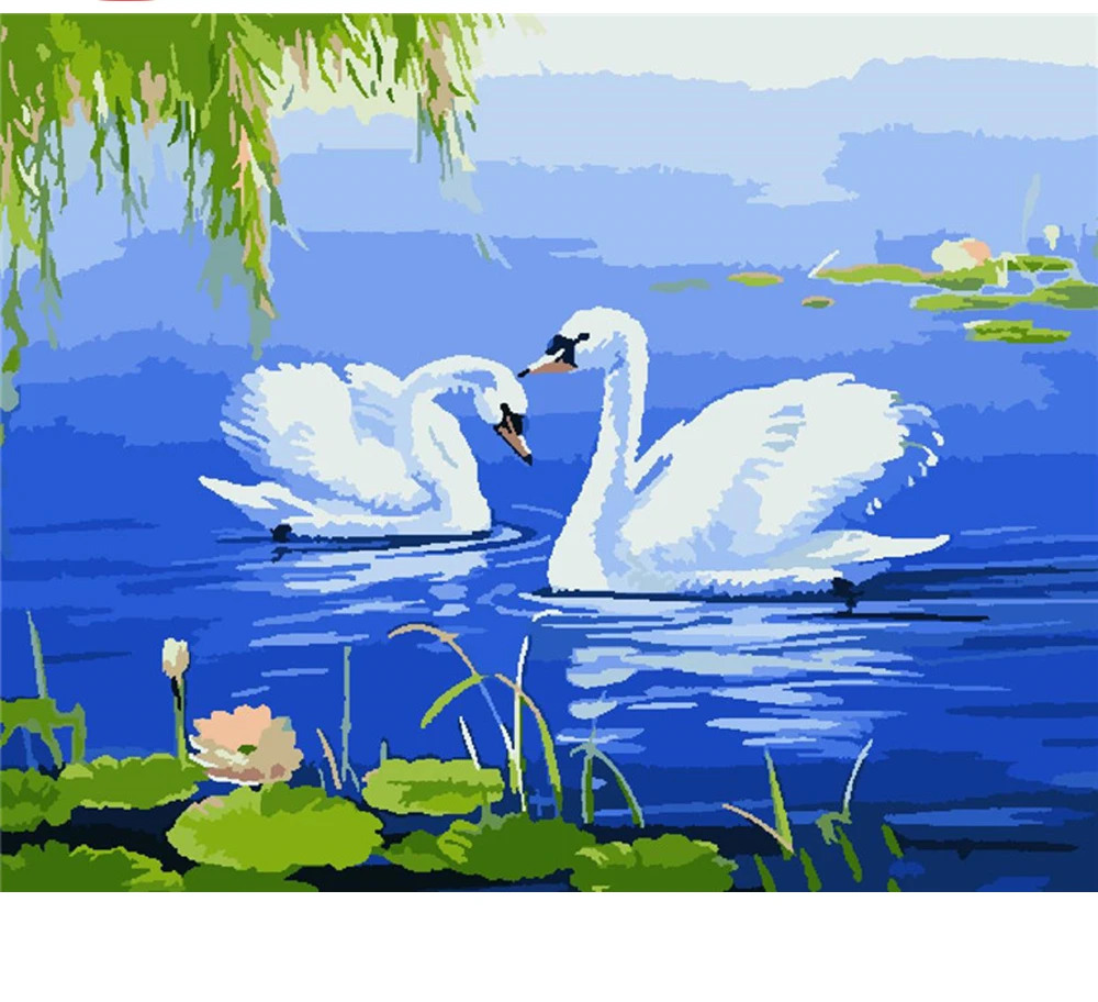 

CraftArtGo Painting By Numbers Animal painting On Canvas HandPainted Gift Picture By Number Waterfall Kits Home Decoration
