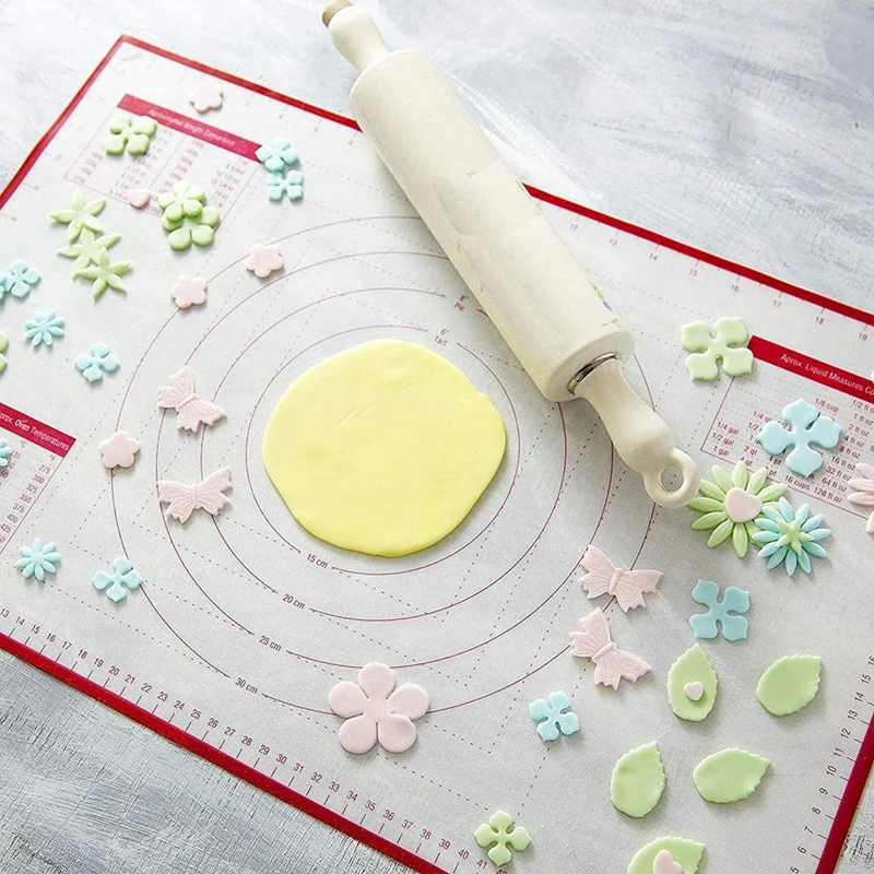 Силиконовый коврик для выпечки со шкалой раскатки теста замеса антипригарный