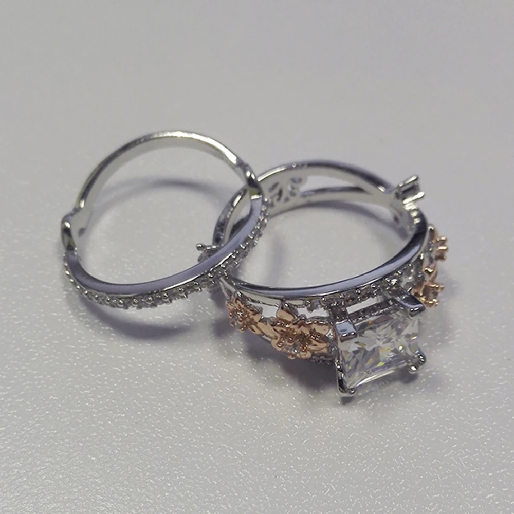 Серебряное кольцо золотое покрытый Цирконий аристократическое элегантное