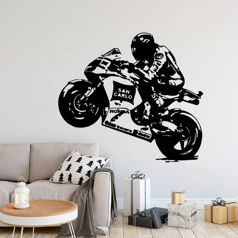 

Cartoon motorcycle Removable Art Vinyl Wall Stickers For Bedroom Decoration Vinyl Mural Decal