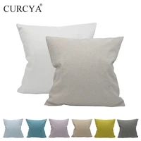 curcya summer solid plain cushion covers polyester heat transfer printing throw pillow cases for chair car sofa