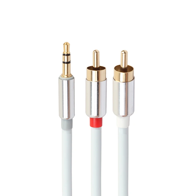 Новый нейлоновый Плетеный разветвитель кабеля аудиокабель RCA штекер 2RCA на разъем