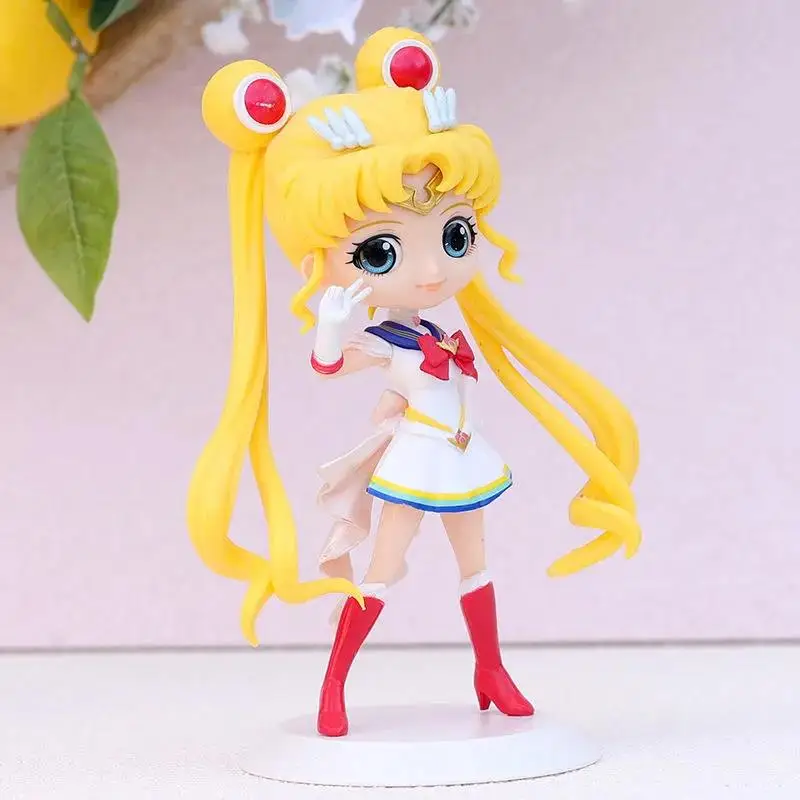 15cm Q Posket Cute Big Eyes Tsukino Usagi PVC Anime Dolls Collectible Version Model Toy birthday present | Игрушки и хобби