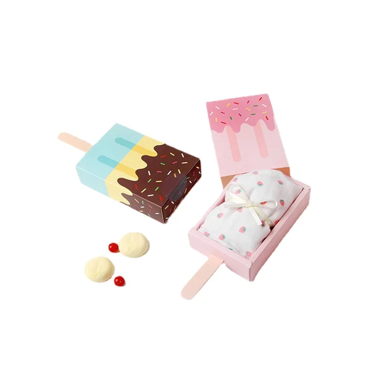 

New 10pcs Ice cream shape Wedding party Favor Boxs Candy box treat box Ice Cream Gift box Baby shower Birthday Party Drawer Gift