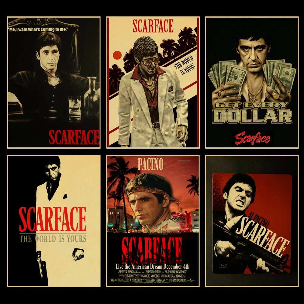 

Anime Wall Art Canvas Painting Bedroom Wall Decor Scarface Movie Posters Vintage Nordic Poster Prints Wall Pictures Good Quality