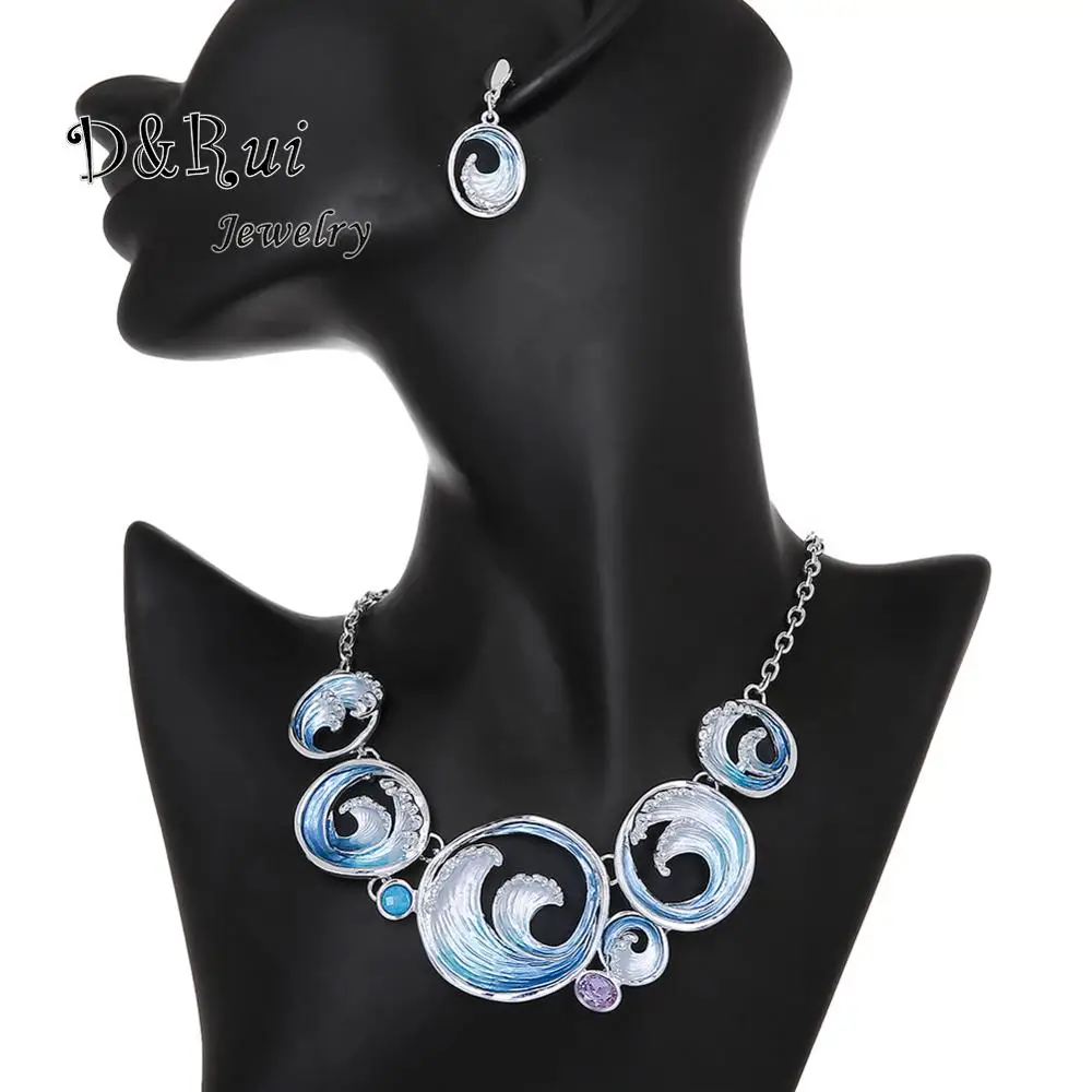 Комплект ювелирных украшений для женщин ожерелье и серьги геометрической формы