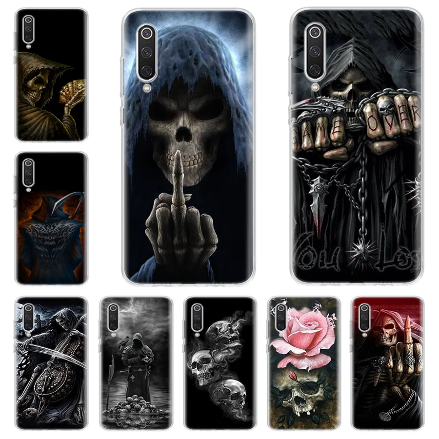 Grim Reaper Skull Skeleton Phone Case For Xiaomi M3 M4 M2 X3 GT X4 NFC Pro 5G F3 F2 F1 Mi A1 A2 A3 CC9E Note 10 Lite Cover Soft