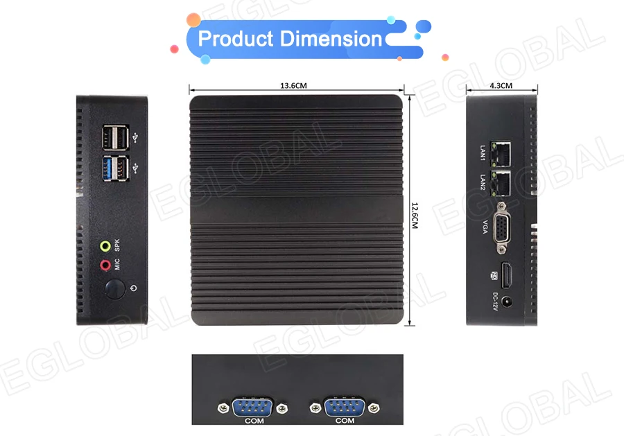 Маленький мини-ПК Intel Celeron J1900 J3160 Dual Lan Dual Com Windows Linux мини-компьютер Pfsense компьютерный сервер брандмауэр Wifi