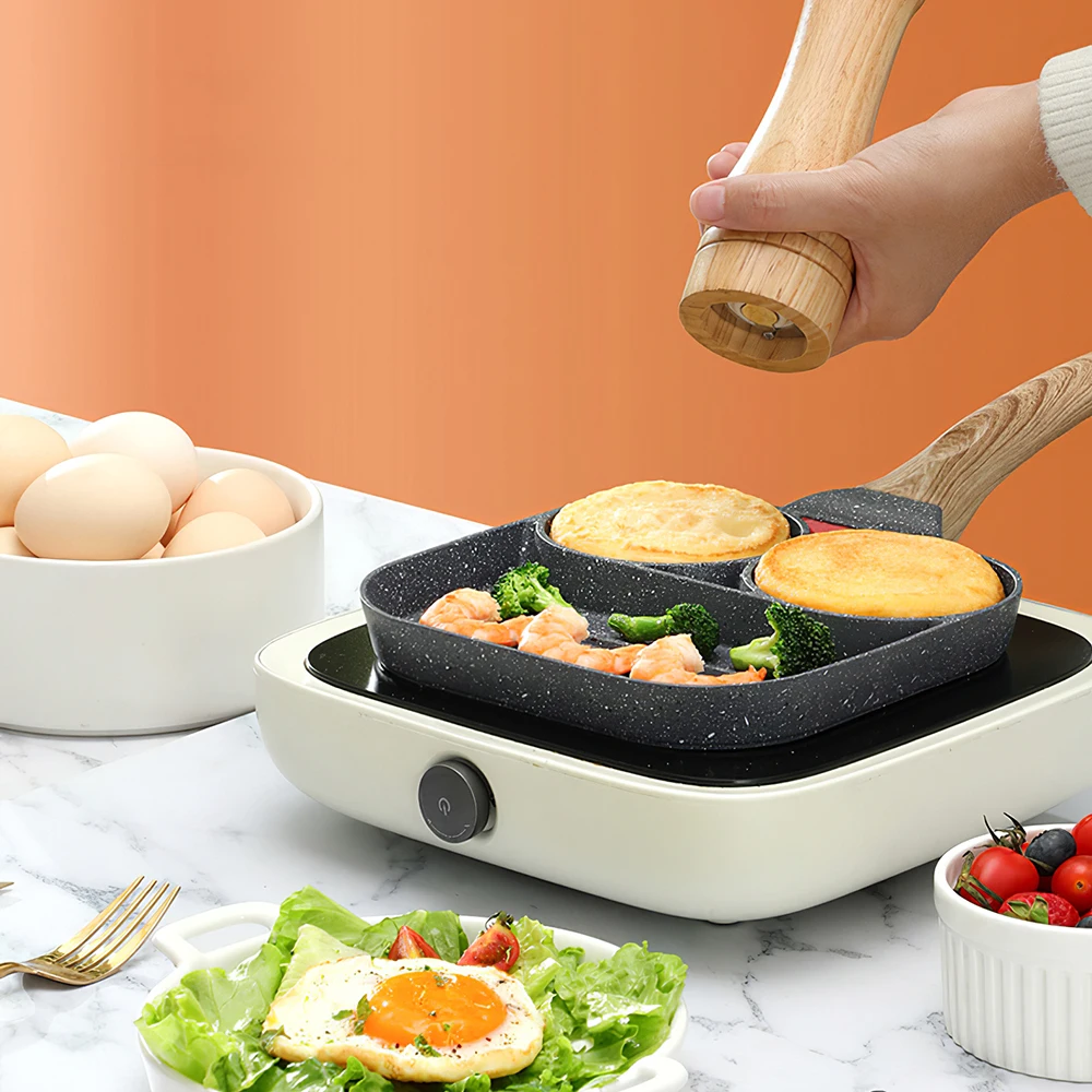 

Multifunctional Aluminum Frying Pan Nonstick Pan Saucepan Kitchenware For Home Use Gas Induction Cooker Cookware