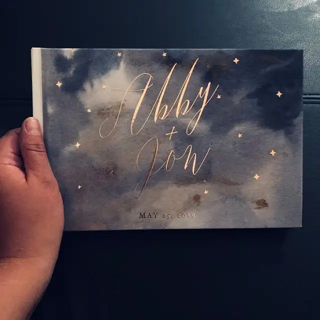 Индивидуальная книга для гостей свадьбы мгновенной фотосъемки в твердом