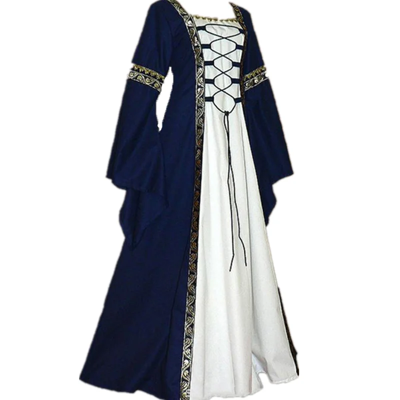 

Готическое средневековое платье Косплей Карнавал Хэллоуин костюм для женщин Ретро Vestidos Дворцовое длинное платье благородная принцесса Дв...
