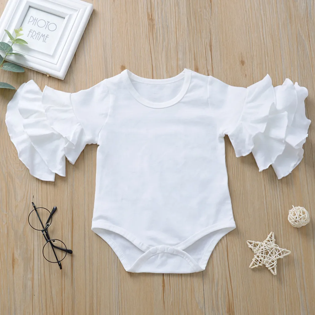 Детский комбинезон для девочек повседневный однотонный с длинными рукавами