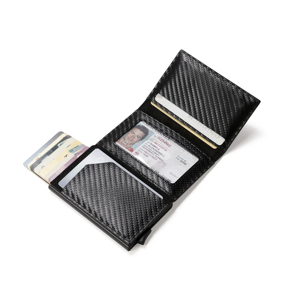 Фото Кошелек мужской тонкий из натуральной кожи с Rfid-меткой и держателем для карт Кошелек мужской тонкий из натуральной кожи с Rfid-меткой и держателем для карт