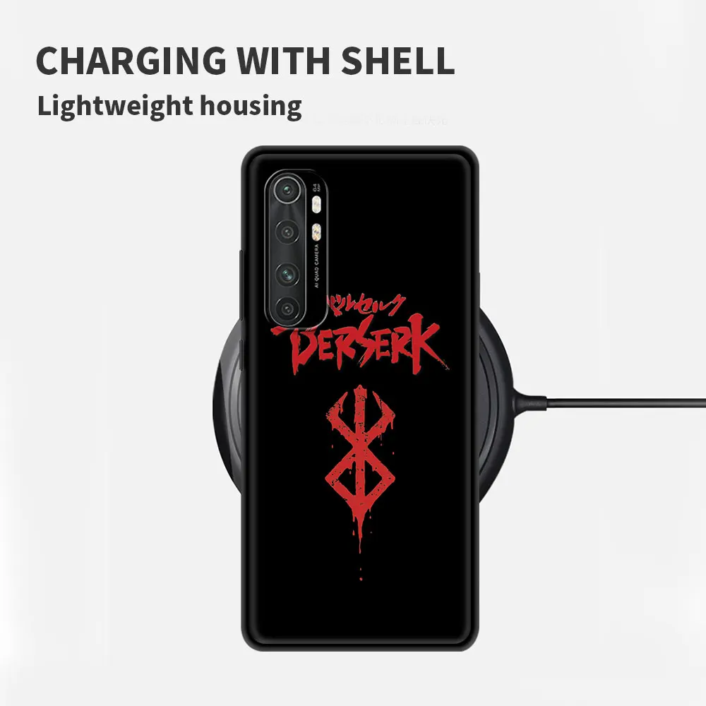 black case for xiaomi mi poco x3 nfc 10t pro 5g 9t m3 11 note 10 lite ultrathin soft coque phone cover t23 berserks guts anime free global shipping