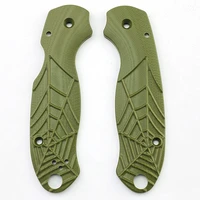 1pair olive green g10 knife handle grips for para3 c223 spider folding knife patch material spider web grips diy accessories