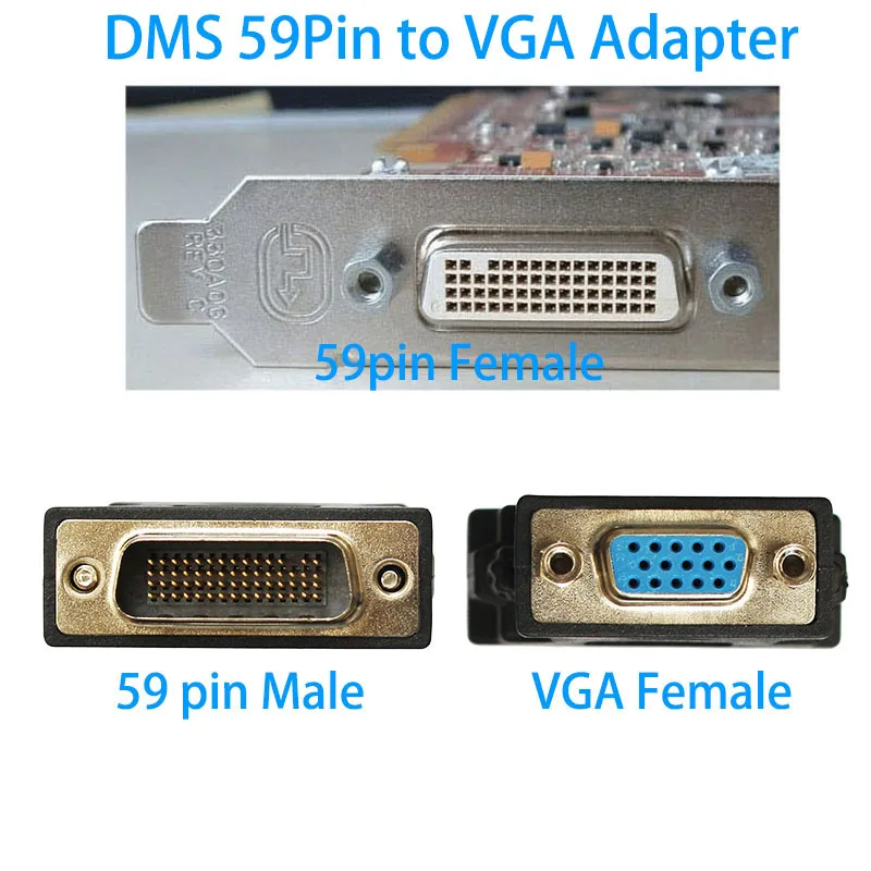1 шт 59 pin к VGA мужского и женского пола DMS-59 to адаптер для видеокарты | Компьютеры