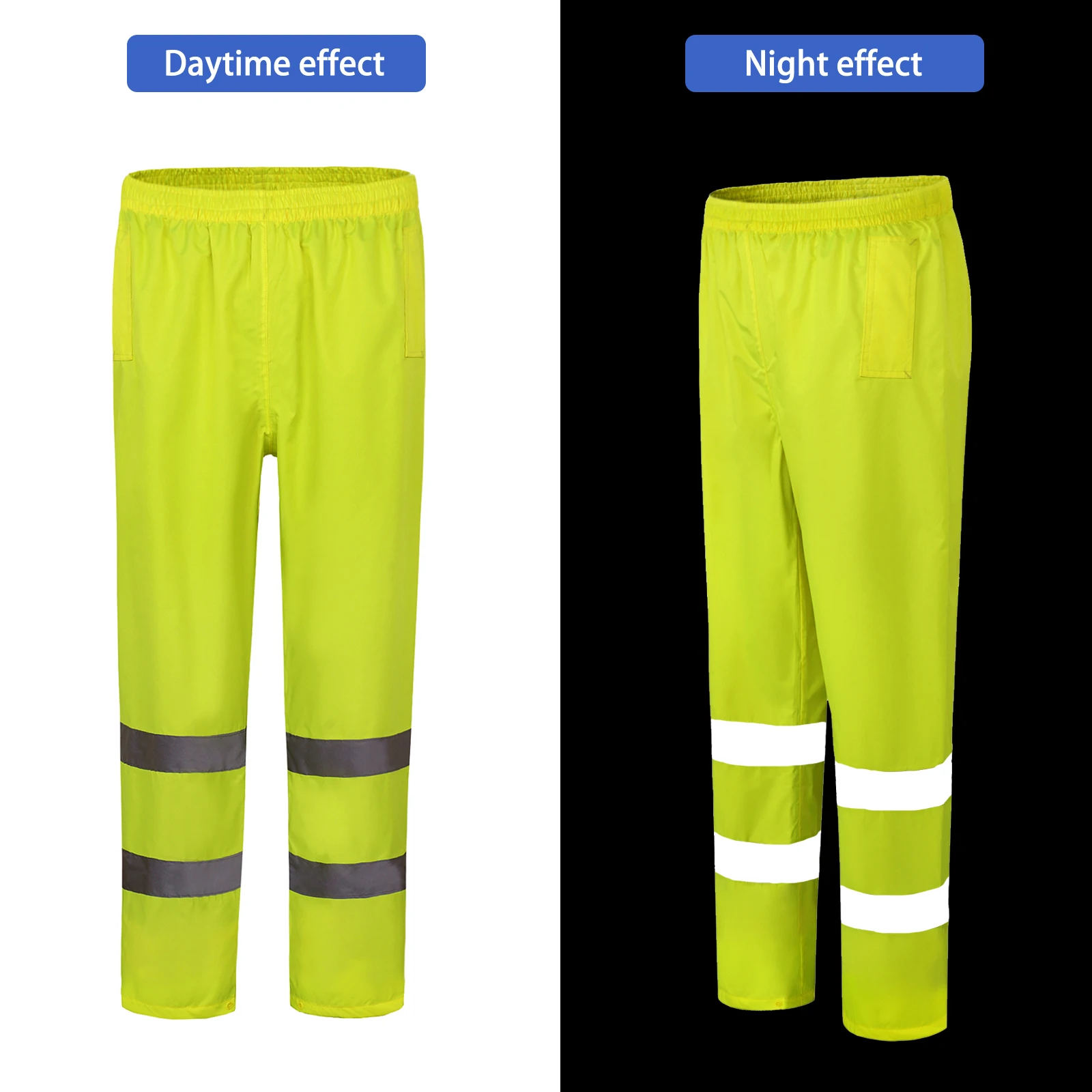 AYKRM HI VIS Отражающие штаны Безопасные полосатые водонепроницаемые ветрозащитные штаны Трусы Длинные Оксфорд Велосипедный поход на.