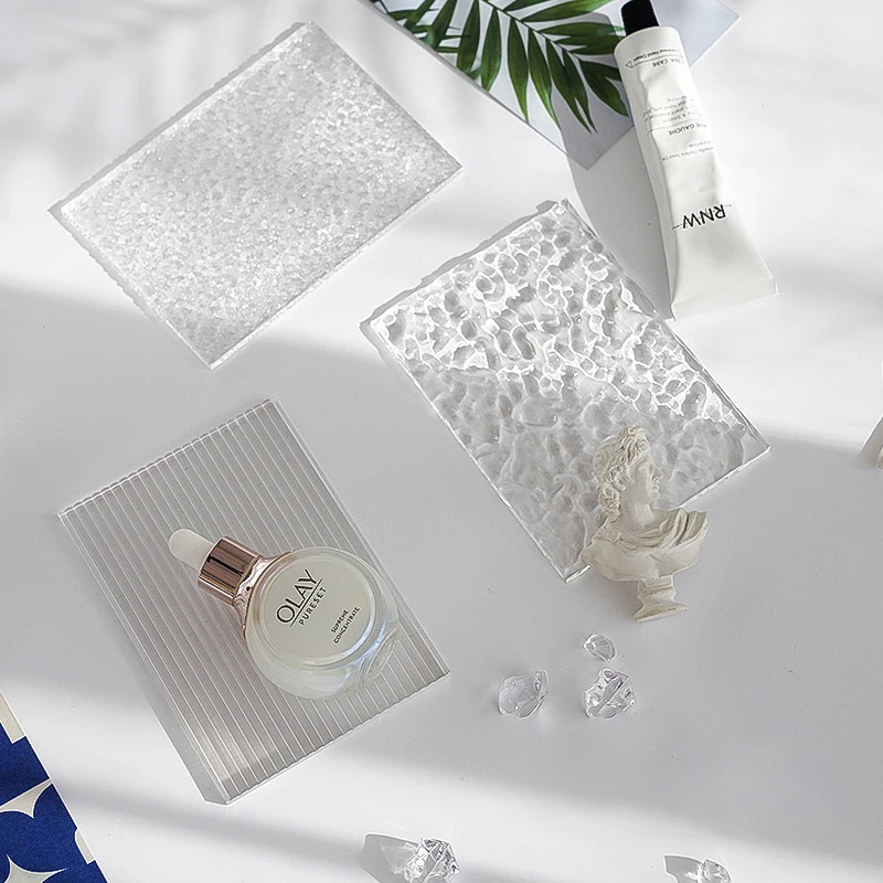 Фоны для фотосъемки акриловые зеркала косметических аксессуаров с прозрачной водяной рябью.