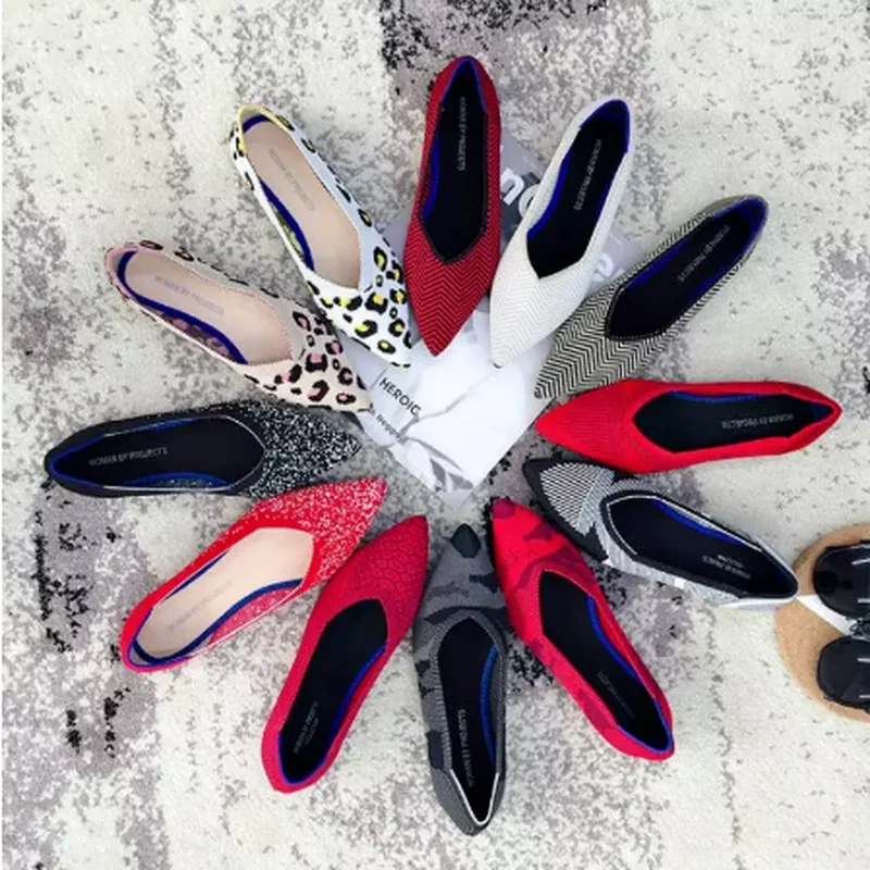 Балетки женские шерстяные с острым носком лоферы без застежки мягкая подошва