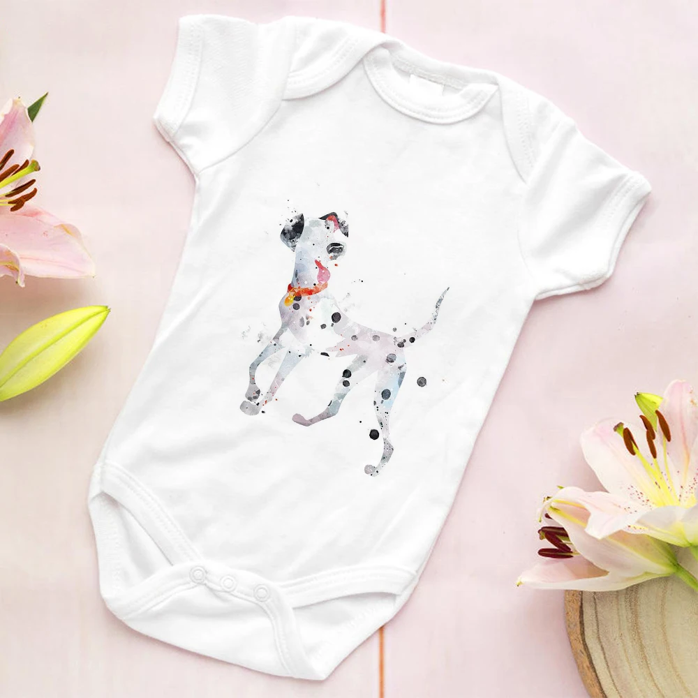 

Disney 101 Dalmatian Graphic Girl Boy Newborn Bodysuit Funny Fashion Harajuku Toddler Jumpsuit Cartoon Spotted Dog Baby Romper