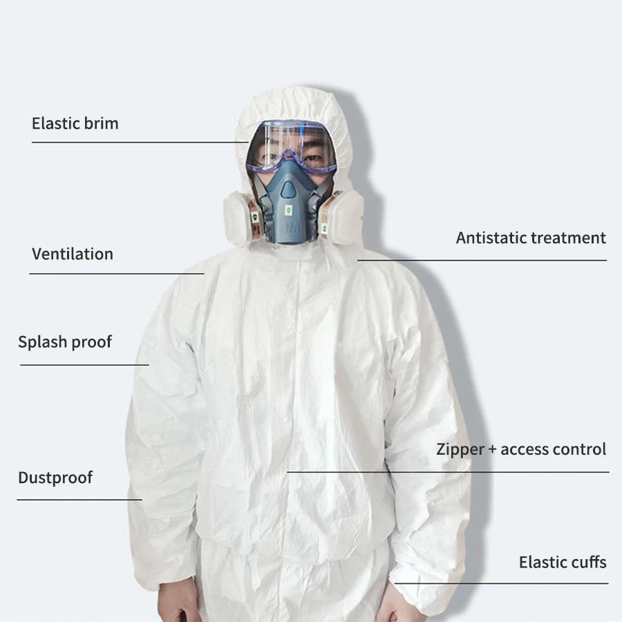 Промышленная распылительная краска 1422A защитный костюм для одежды одноразовое