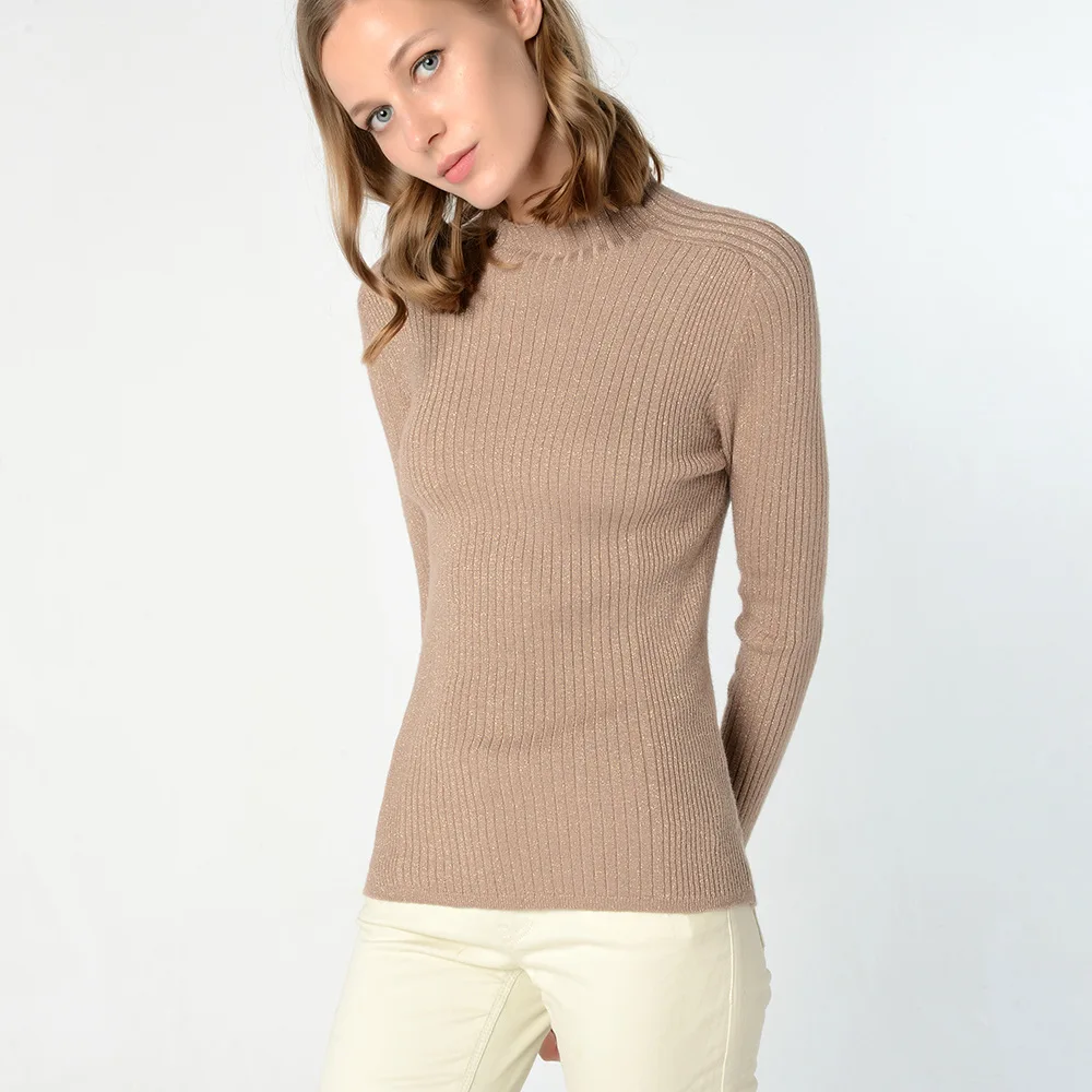 Женский пуловер и свитеры HLBCBG весенне-осенний базовый свитер с блестящим