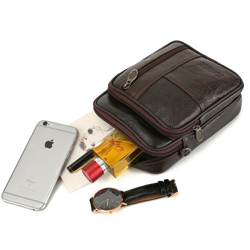 Сумка мессенджер мужская из натуральной воловьей кожи саквояж на молнии