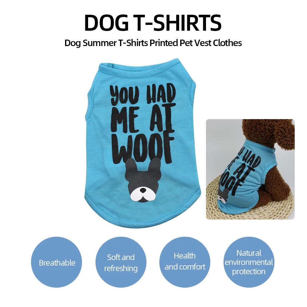 Футболки для собак летняя одежда жилет с принтом в 8 стилях Вечерние маленьких