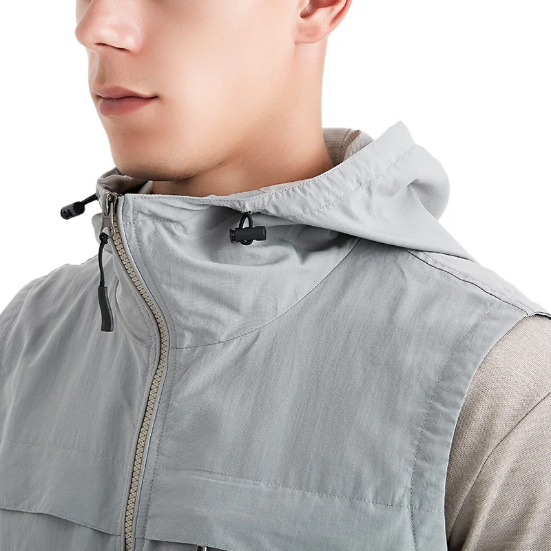 

New Arrivals electromagnetic radiation protective zipper hooded vest 5g communication EMF shielding sleeveless short jacket