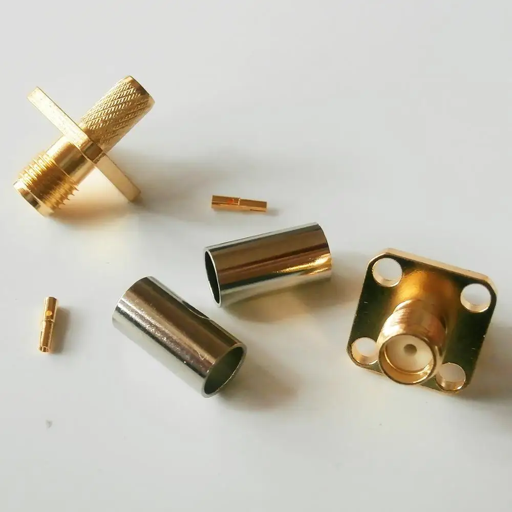 Коннектор RF, 5 шт., с 4 отверстиями, для LMR195, RG58, RG142, RG223, RG400