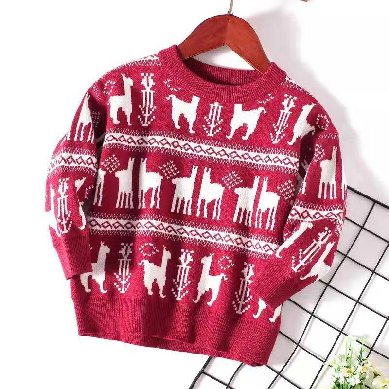 

Autumn Winter Knitted Sweater Children Clothing Boys Girls Sweaters Kids Cartoon Pure Cotton Pullover Clothes