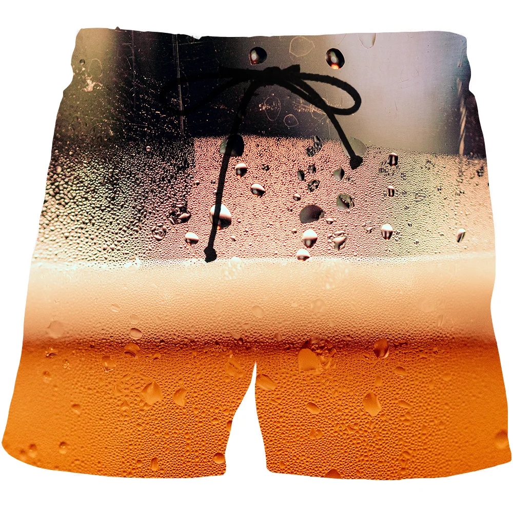 

2021 NEW Men's Graphic Beach Beer Shorts 3D Pattern Beer Boardshorts Men/Women Bubbles Short Pants men clothing Fashion hot