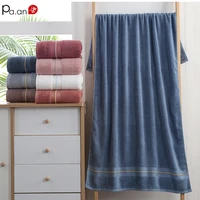 household bamboo fiber bath towel 140x70cm thickened 500g hairless flocs more absorbent and softer baby wrap quilt beach towel