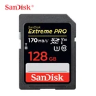 SanDisk Extreme PRO SDHC SDXC карта памяти, 64 ГБ, 128 ГБ, 256 ГБ, до 170 МБс.с, класс 10, C10, U3, V30, 4K, 32 ГБ, 95 МБс.с, для камеры