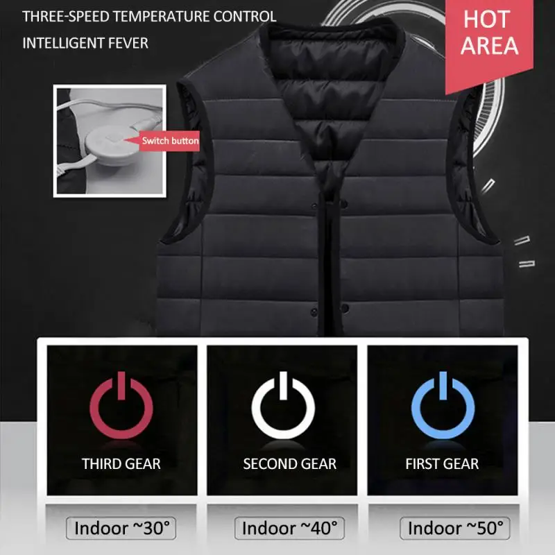 Мужской и Женский умный жилет с подогревом зимние куртки электрическим USB