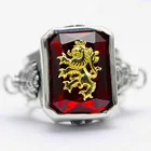 Модное атмосферное красное циркониевое инкрустированное металлическое кольцо короля льва для мужчин Рок Байкер ювелирное изделие